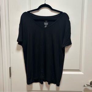 Nine West Black Short Sleeve V-Neck Tee